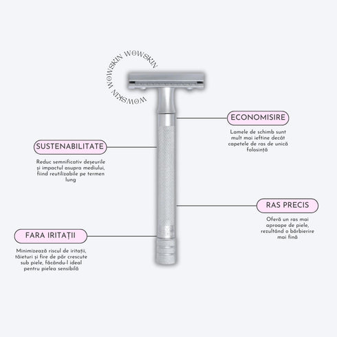 Aparat de Ras Safety Razor 10 cm - WowSkin Romania