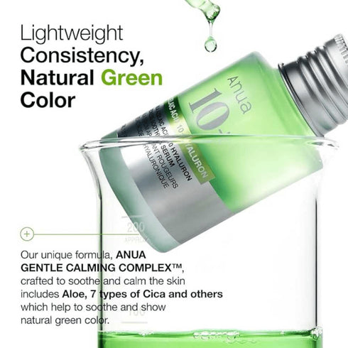 Flacon ANUA Azelaic 10 Hyaluron Redness Soothing – textura lejeră, efect calmant