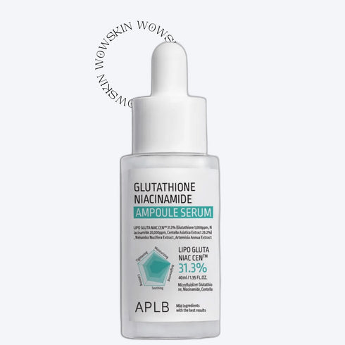 APLB Glutathione Niacinamide Ampoule Serum 40ml luminează tenul și reduce petele pigmentare. Ser coreean perfect pentru uniformizarea tonului pielii și strălucire naturală.