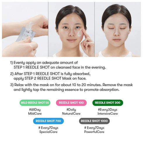 Mild Reedle Shot 300 2 - Step Mask, 1 bucata - WowSkin Romania