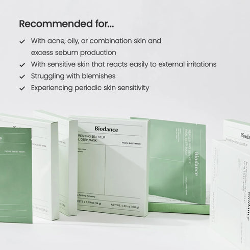 Textură Biodance Sea Kelp Real Deep Mask – gel răcoritor cu alge şi ceramide pentru confort şi echilibru