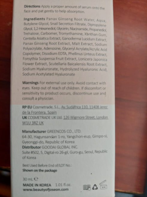 Revive Serum Ginseng + Snail Mucin - WowSkin Romania