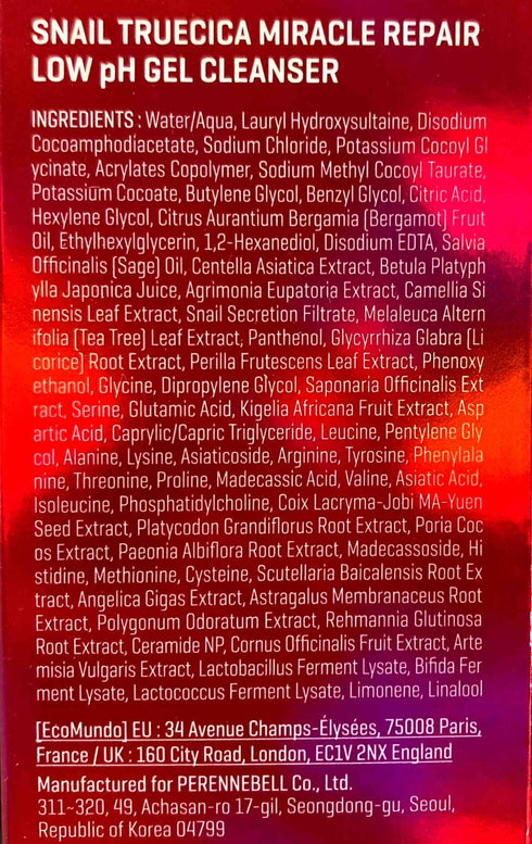 Snail TrueCICA Miracle Repair Low Ph Gel Cleanser - WowSkin Romania