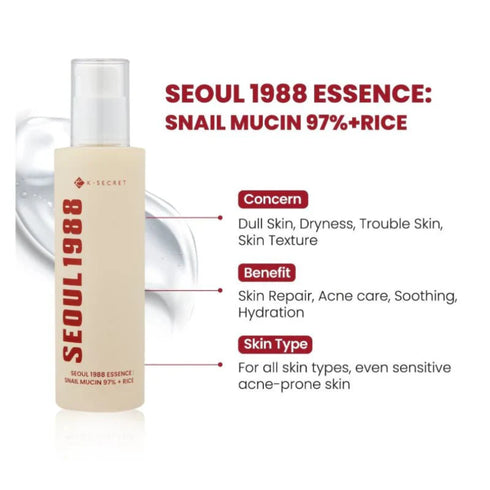 Essence : Snail Mucin 97% + Rice 100ml