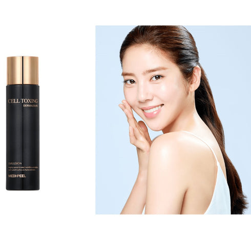 Îmbunătățiți-vă regimul de frumusețe cu CELL TOXING DERMAJOURS EMULSION de la MEDPEEL. Această emulsie nutritivă cu concentrație ridicată este formulată cu extracte avansate de calus vegetal, concepute pentru a oferi un tratament de îngrijire intensivă care revitalizează și hidratează pielea. Flaconul negru elegant, elegant, cu accente aurii, vorbește despre calitatea premium a produsului, făcându-l un accesoriu elegant pentru orice colecție de îngrijire a pielii.