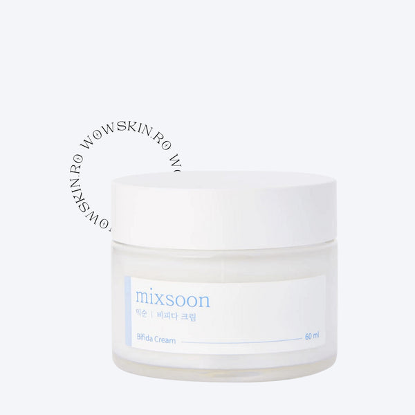 Mixsoon, Bifida cream, 60ml Răsfățați-vă cu îngrijirea îmbogățitoare a cremei Mixsoon Bifida Cream, elixirul dvs. de 60 ml pentru un ten rezistent și luminos. Creată pentru cei care prețuiesc puritatea în îngrijirea pielii, această cremă îmbină puterea lizatului de ferment Bifida cu o abordare minimalistă. Fiecare aplicare este un pas spre o piele fortificată care radiază de sănătate și vitalitate. Ideală pentru a hrăni apărarea naturală a pielii, oferind în același timp o hidratare profundă