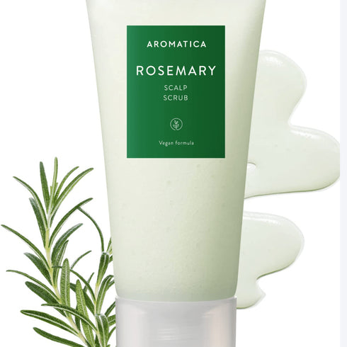Redă echilibrul scalpului cu scrubul Aromatica cu rozmarin și sare de Himalaya. Tratament coreean vegan pentru păr curat, voluminos și fără mătreață.