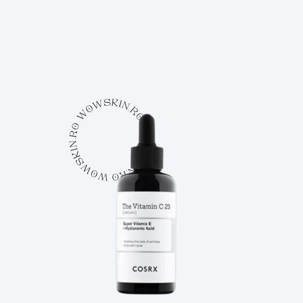 COSRX The Vitamin C 23 Serum cu 23% acid ascorbic pur reduce petele pigmentare și conferă tenului un aspect luminos și uniform. Ser ideal pentru estomparea cicatricilor post-acnee și revitalizare intensă. wowskin.ro