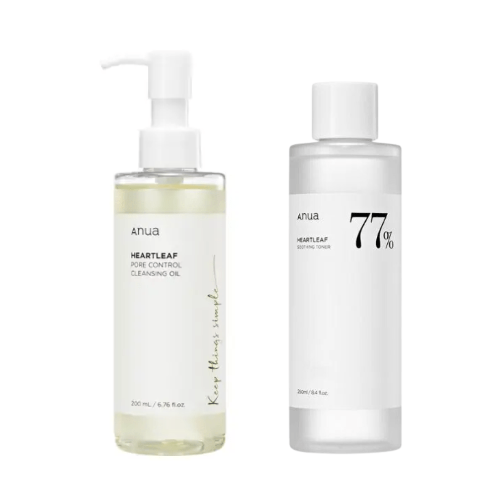 Set ANUA The Best – Heartleaf Toner + Cleansing Oil pentru curățare și calmare