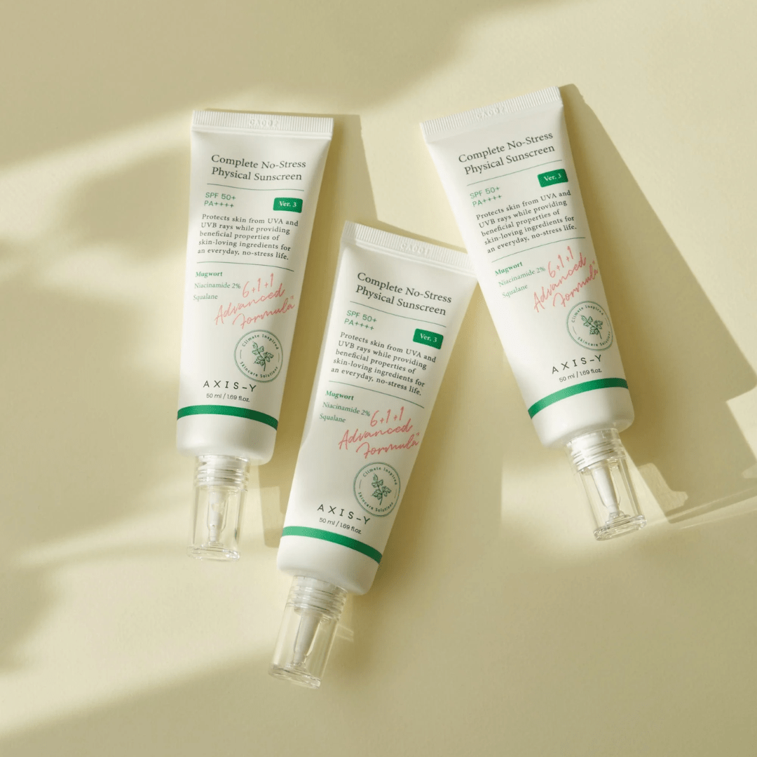 AXIS-Y No-Stress Sunscreen – cremă minerală vegana cu Squalană și Mugwort