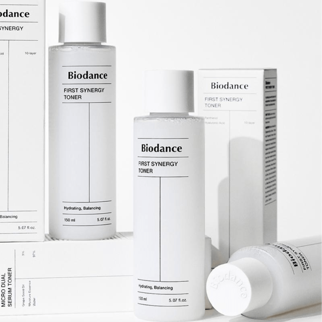 Toner facial coreean cu efect calmant și iluminator, Biodance Synergy Toner netezește pielea și amplifică eficiența produselor aplicate ulterior. wowskin.ro