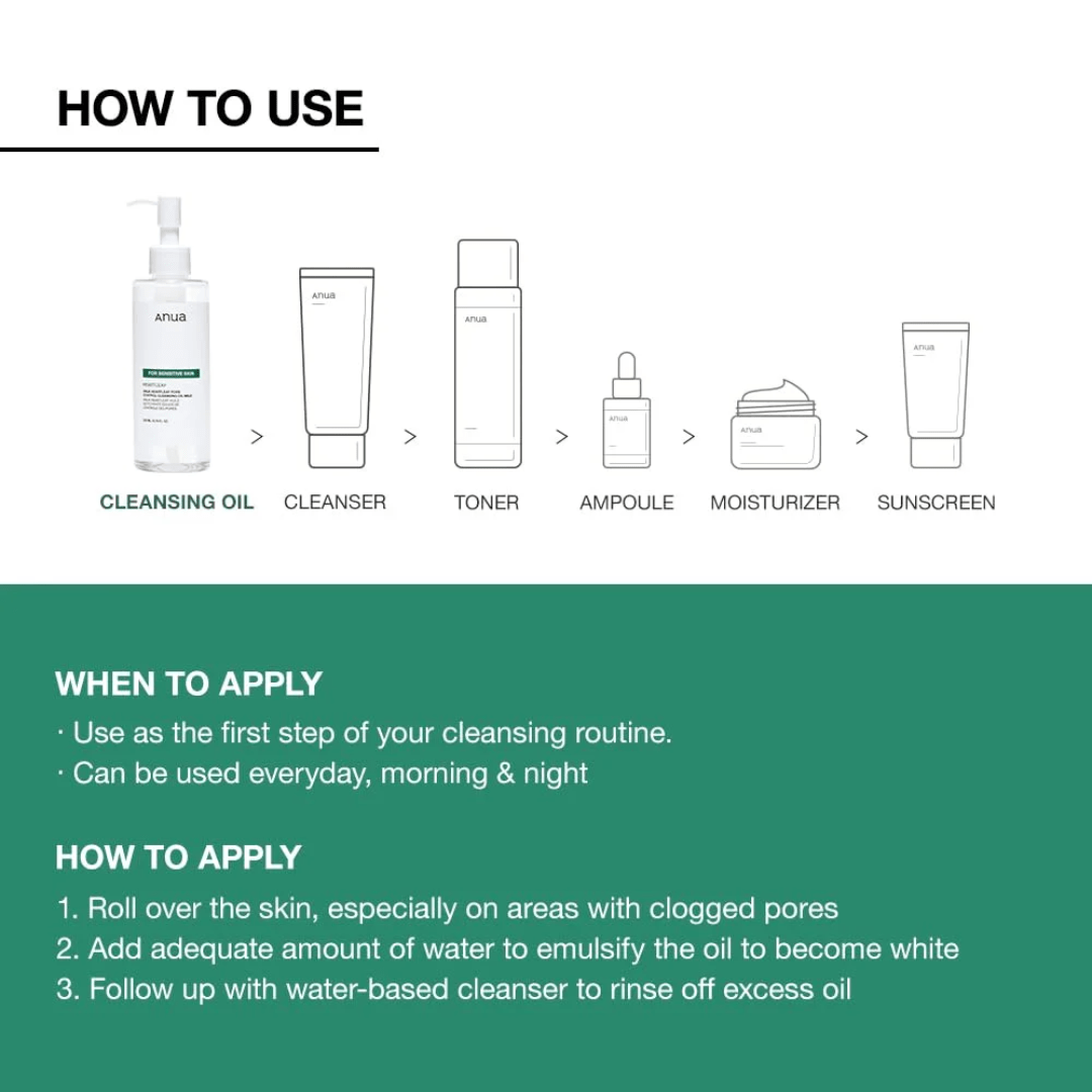 Uleiul de curățare Anua cu Heartleaf este perfect pentru o rutină de îngrijire coreeană completă. Controlul porilor și efectul antiinflamator îl fac ideal pentru uz zilnic.