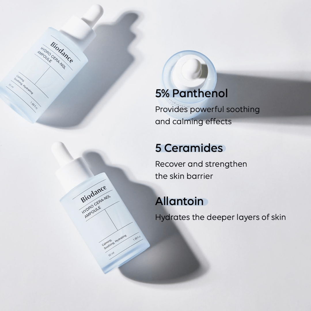 Reechilibrează și întărește pielea cu ampoule-ul Biodance Cera-nol, formulat cu ingrediente active pentru hidratare profundă și regenerare celulară. wowskin.ro