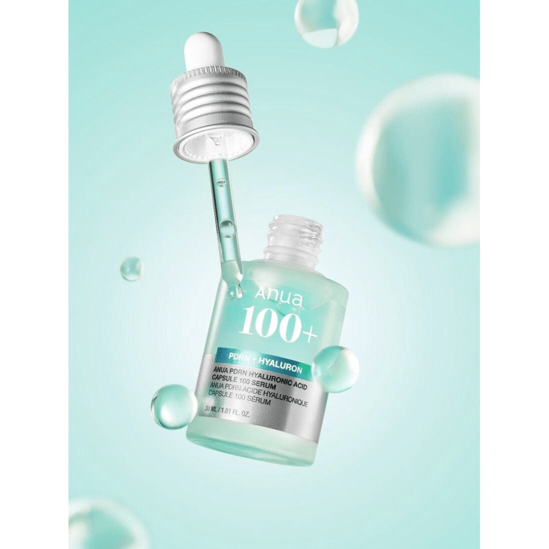 Aplicare ser ANUA pe piele umezită pentru efect plumping, glow şi hidratare profundă