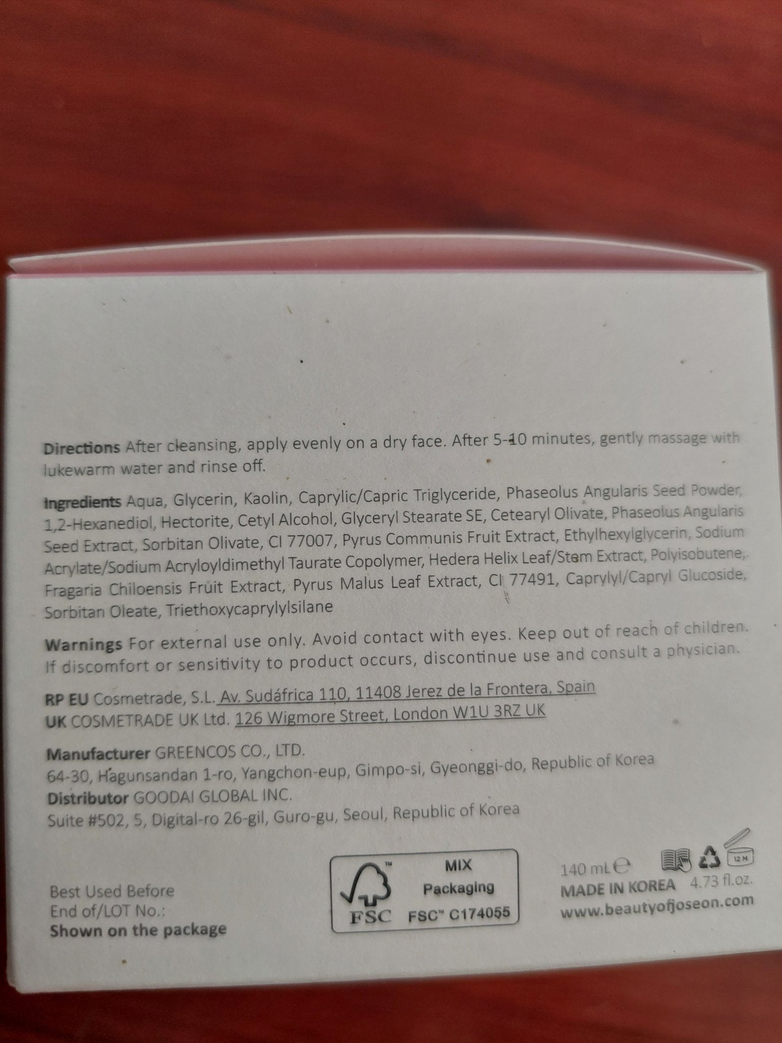 Red Bean Refreshing Pore Mask - WowSkin Romania