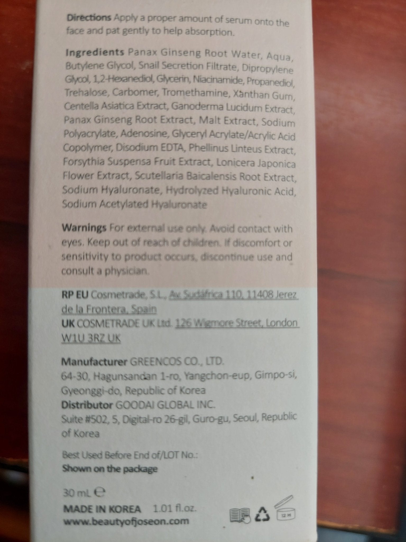 Revive Serum Ginseng + Snail Mucin - WowSkin Romania