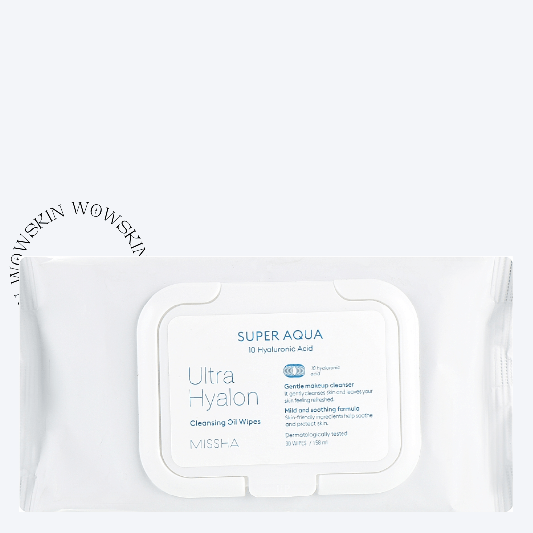 Super Aqua Ultra Hyalron Cleansing Oil Wipes - WowSkin Romania