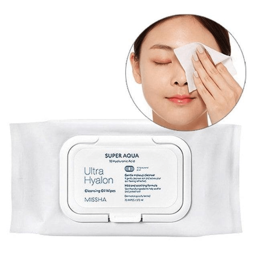 Super Aqua Ultra Hyalron Cleansing Oil Wipes - WowSkin Romania
