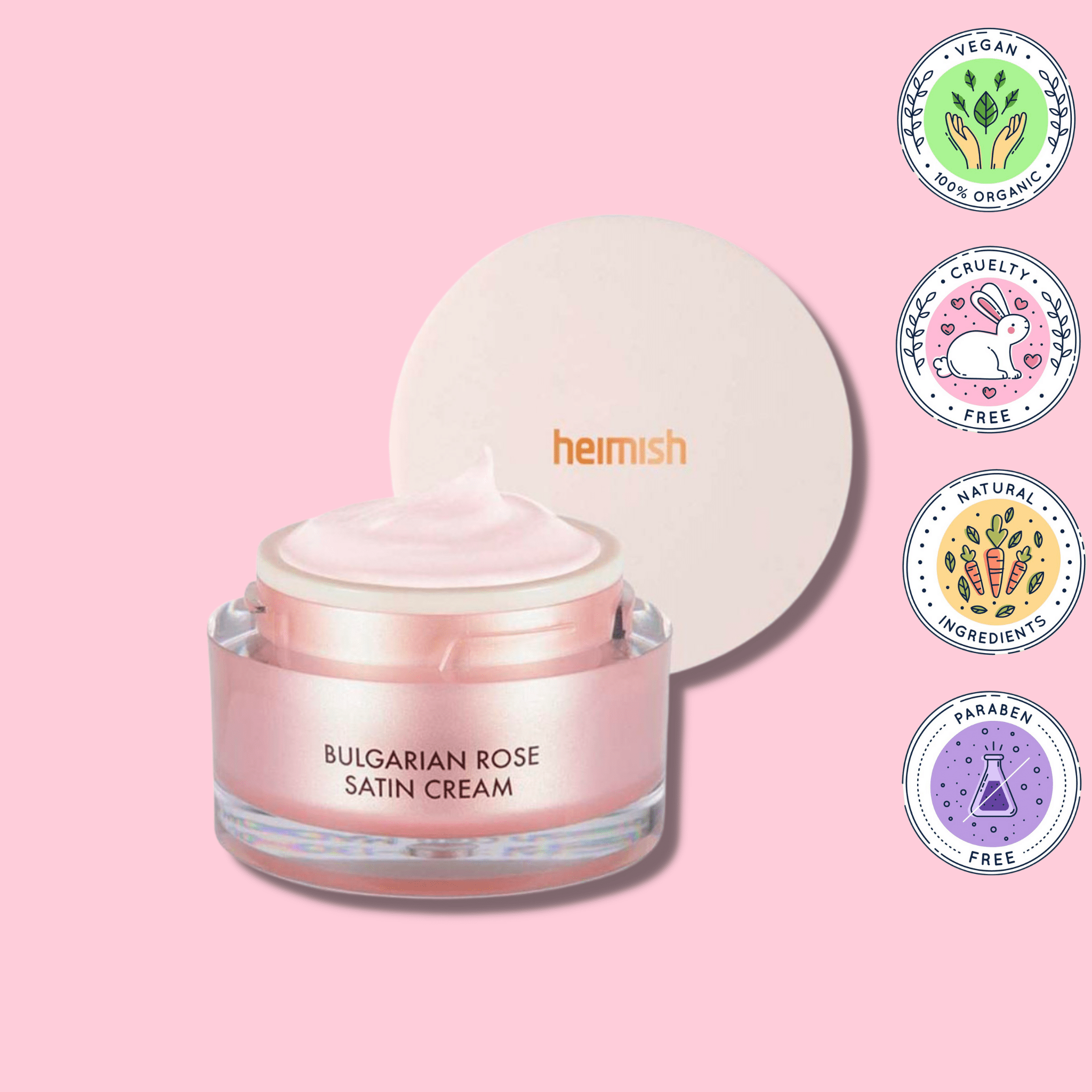 Crema cu apa de trandafir, Bulgarian Rose Satin Cream - WowSkin Romania