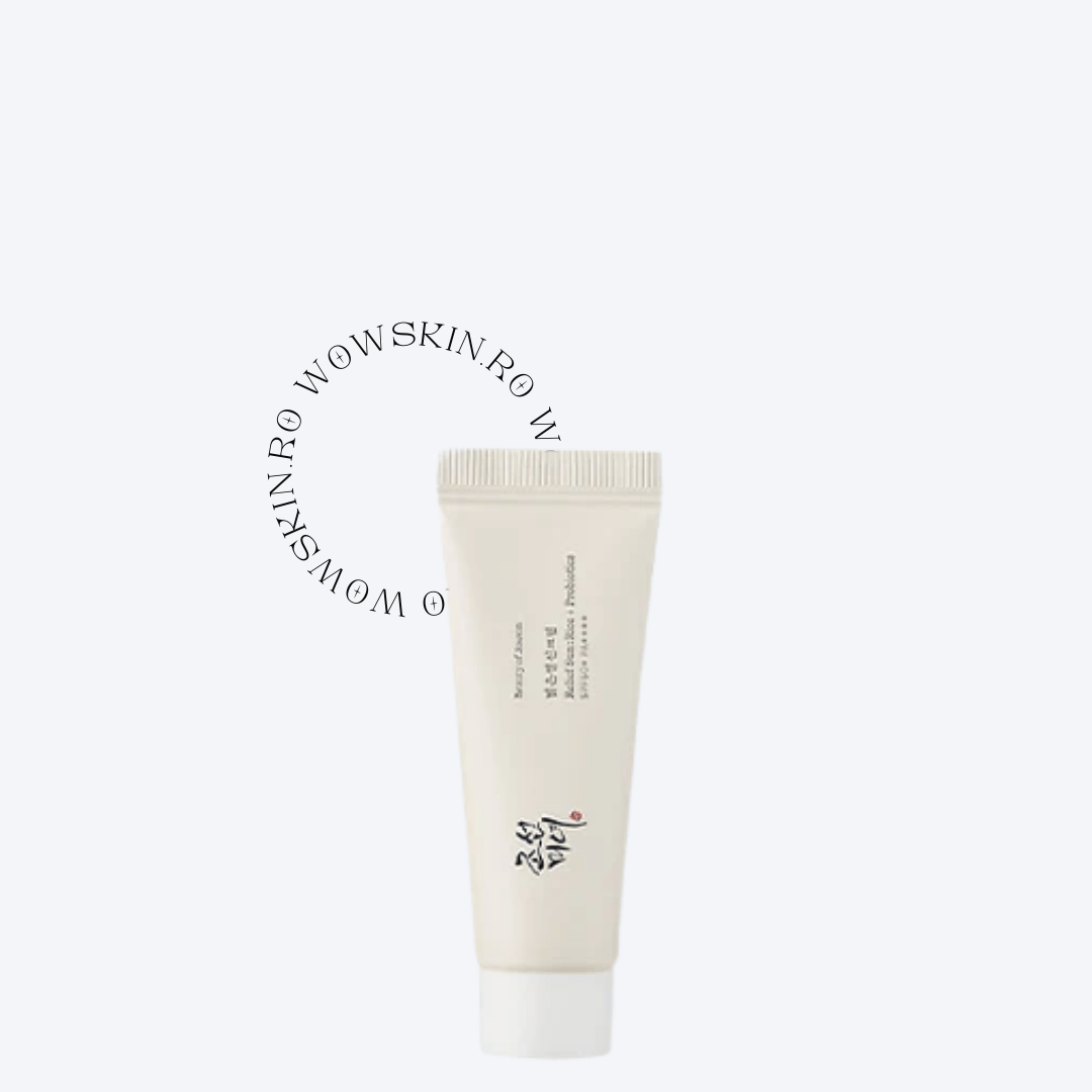 Protecție solară SPF 50+ cu probiotice și extract de orez pentru un ten calmat și hidratat în profunzime. Ideală pentru pielea sensibilă, formula non-iritantă oferă un finish natural, fără reziduuri albe. wowskin.ro